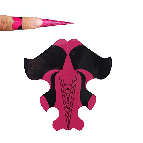Yigo 100Pcs Nail Form Extension Sticker Self-Adhesive Nail Tips Guide, Gel Nail Stickers for Poly Gel/Extension/Acrylic Nail Molds Builder, Nail Art Equipment for Salon - Image 1