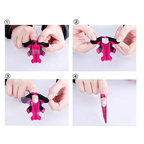 Yigo 100Pcs Nail Form Extension Sticker Self-Adhesive Nail Tips Guide, Gel Nail Stickers for Poly Gel/Extension/Acrylic Nail Molds Builder, Nail Art Equipment for Salon - Image 5