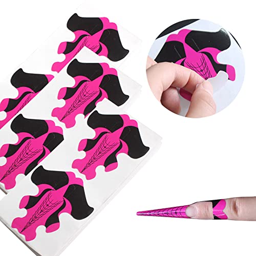 Yigo 100Pcs Nail Form Extension Sticker Self-Adhesive Nail Tips Guide, Gel Nail Stickers for Poly Gel/Extension/Acrylic Nail Molds Builder, Nail Art Equipment for Salon - Image 4