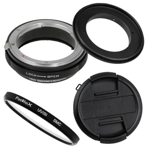 Fotodiox 77mm Macro Reverse Ring Filter Kit Compatible with 77mm Filter Thread Lenses to Nikon F-Mount Cameras - with UV Filter, Mechanical Aperture Control Adapter, and Cap - Image 1
