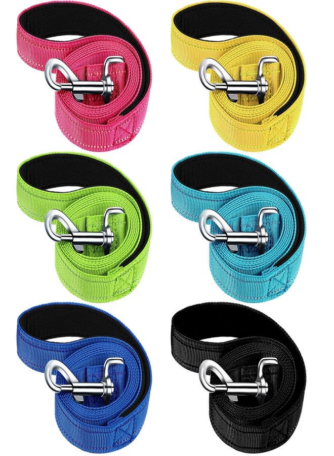 Perthlin 6 Pack 5 ft Nylon Dog Training Leashes Bulk for Medium and Large Dogs Heavy Duty Padded Handle Puppy Leash Traction Rope for Walking, Play, Camping - Image 1