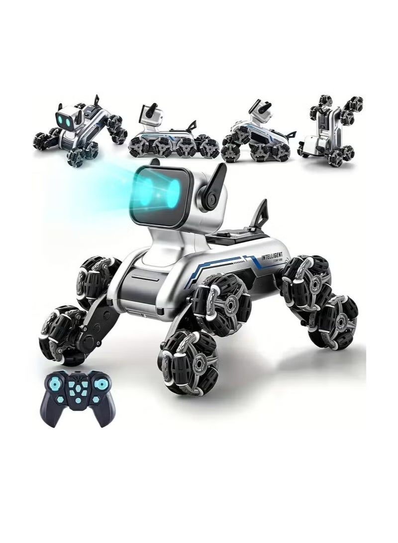 ELTRAZONE Remote-controlled robot, 2.4GHz robot dog, eight-wheel drive stunt robot, with music and lights, sensor control, 2 rechargeable batteries, a birthday gift - Image 2