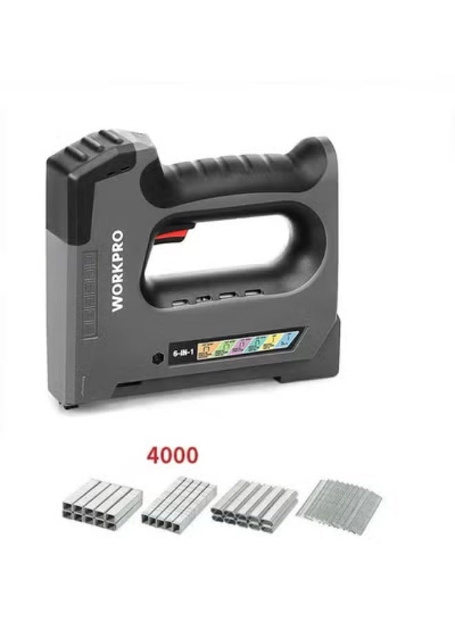 WORKPRO 6 in 1 Cordless Staple Gun, 3.6V Rechargeable Electric Stapler - Image 1