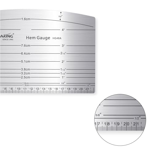 KEARING Aviation Aluminium Hot Hem Gauge, Hot Iron Ruler Hot Press for Sewing Pattern Alterations, Belt and Waistbands - Image 3
