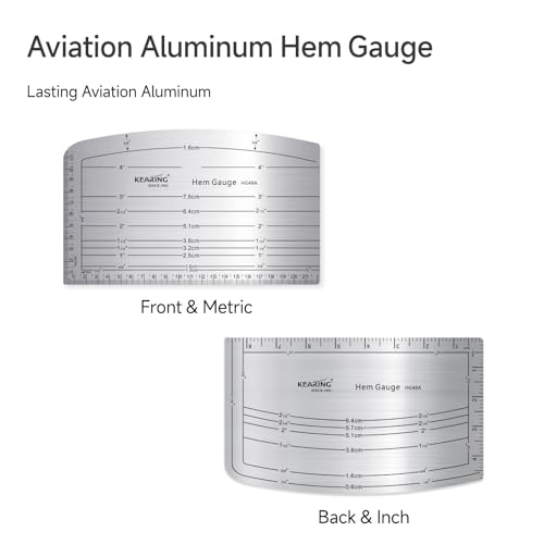 KEARING Aviation Aluminium Hot Hem Gauge, Hot Iron Ruler Hot Press for Sewing Pattern Alterations, Belt and Waistbands - Image 4