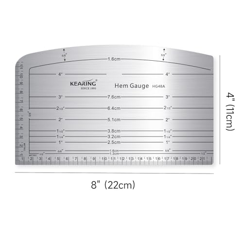 KEARING Aviation Aluminium Hot Hem Gauge, Hot Iron Ruler Hot Press for Sewing Pattern Alterations, Belt and Waistbands - Image 2