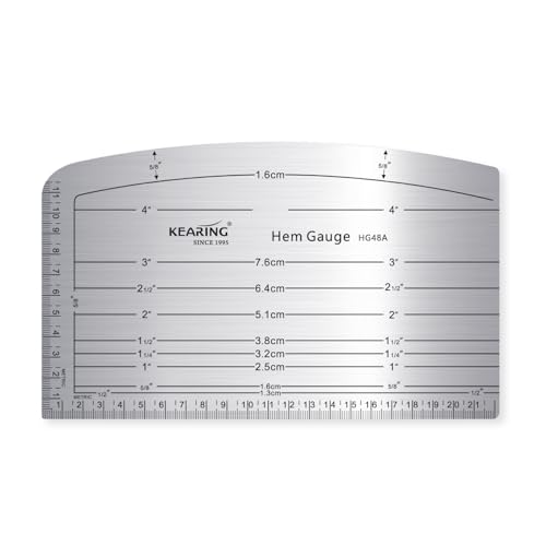 KEARING Aviation Aluminium Hot Hem Gauge, Hot Iron Ruler Hot Press for Sewing Pattern Alterations, Belt and Waistbands - Image 1