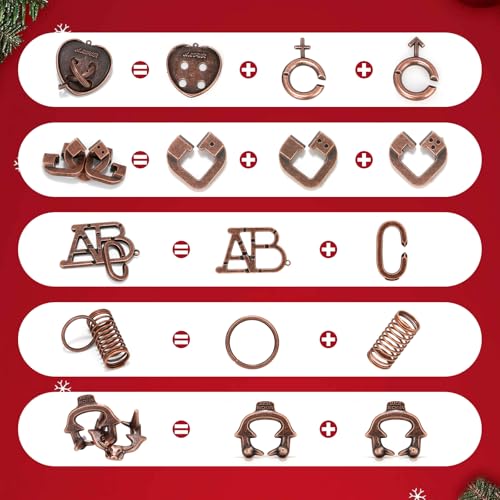 Mytothfy 24 Pcs Brain Teaser Puzzles for Adults  Metal Puzzles 3D Puzzle Game Toys for Adults Teens  Wooden Unlock Interlocking Puzzle Adult IQ Education Smart Toys - Image 5