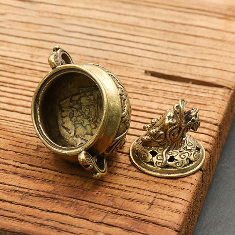 2Pcs Copper Tabletop Mini Incense Burner Incense Holder Copper Antique Censer Home Ornament - Image 3