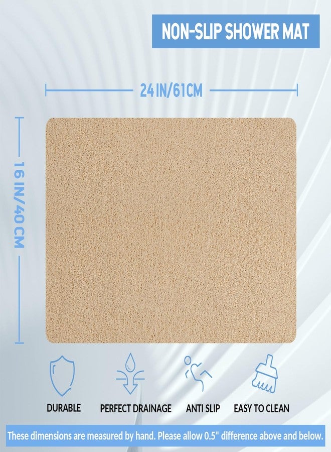 Hargiis Non-Slip Bathtub Mat, 2 Pack Anti Slip Shower Mat, Fast Drying Bathtub Mats, Foot Scrubber Mat, Anti Slip Mat for Tub, Floor, Bathroom, Kitchen, Home, Hotel (Beige 24"×16"+24"×16") - Image 2