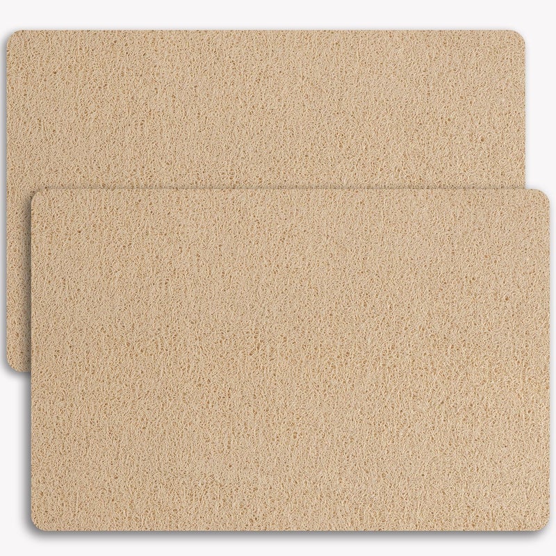 Hargiis Non-Slip Bathtub Mat, 2 Pack Anti Slip Shower Mat, Fast Drying Bathtub Mats, Foot Scrubber Mat, Anti Slip Mat for Tub, Floor, Bathroom, Kitchen, Home, Hotel (Beige 24"×16"+24"×16") - Image 1