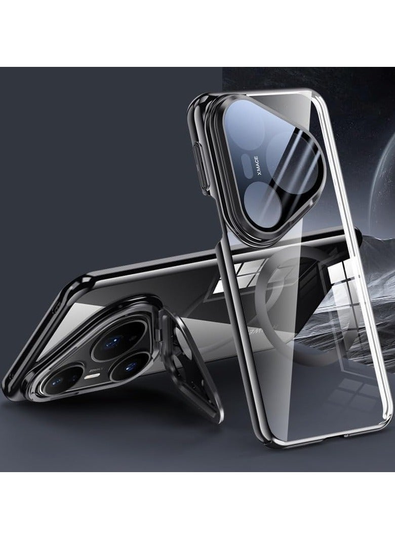 general Huawei Pura 80 Pro/Pro+ 5G Transparent Magnetic Protective Case [Wireless Charging Supported] Metal Camera Mount with Lens Protector, Electroplated Transparent Shock-Absorbing Cover - Image 1