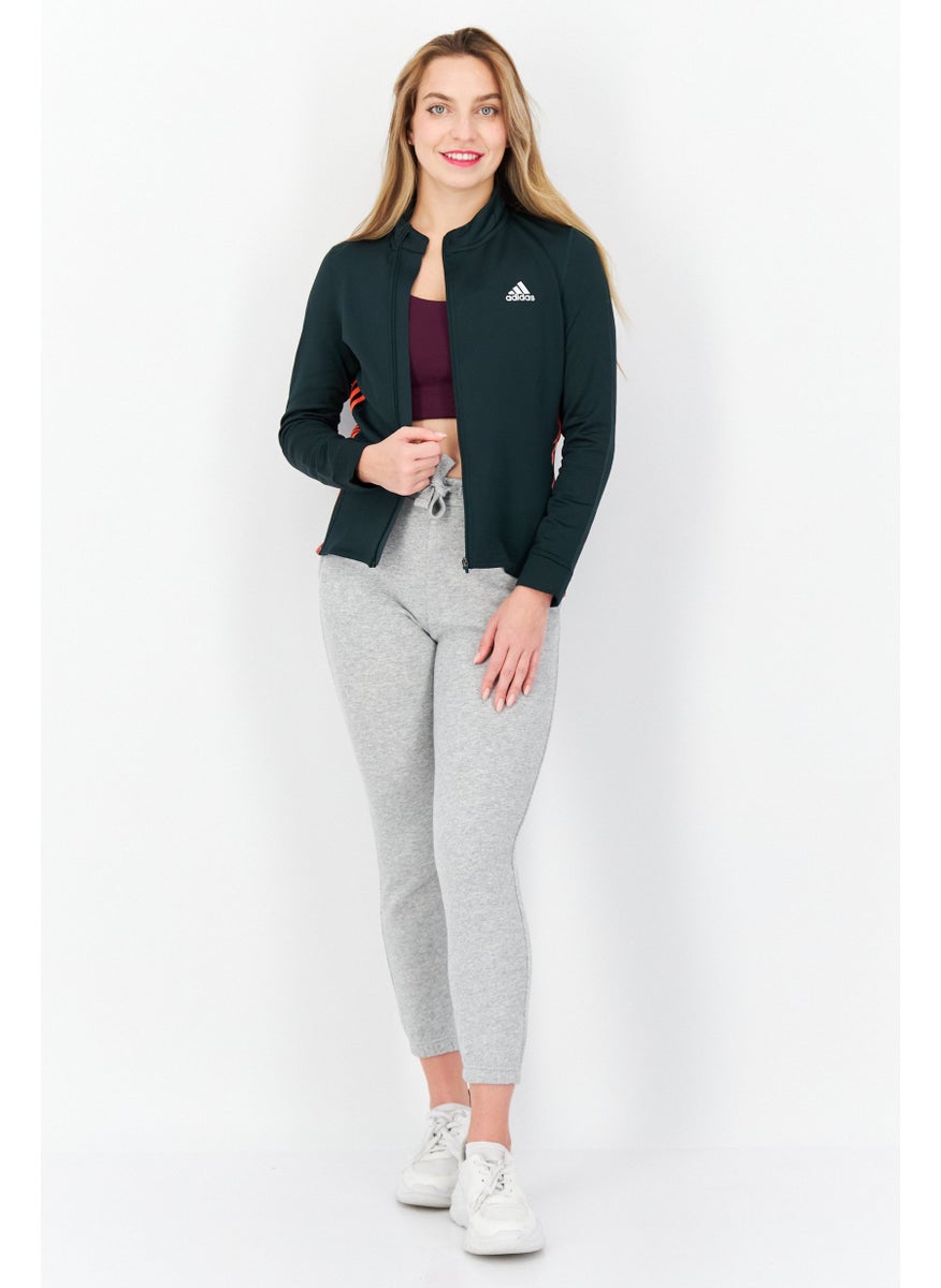 Adidas - Women Sportswear Fit Cycling Sweatshirt, Green - Image 1