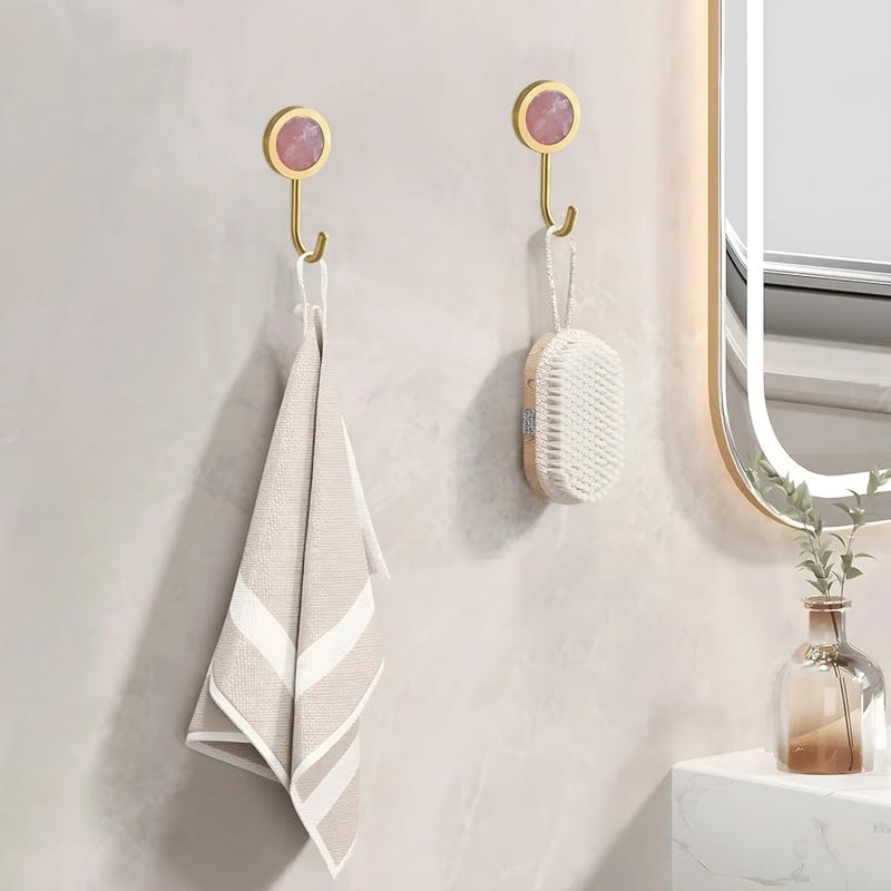 2 Pcs Brass Wall Hooks No Damage No Drilling For Bathroom Office Bedroom - Image 5