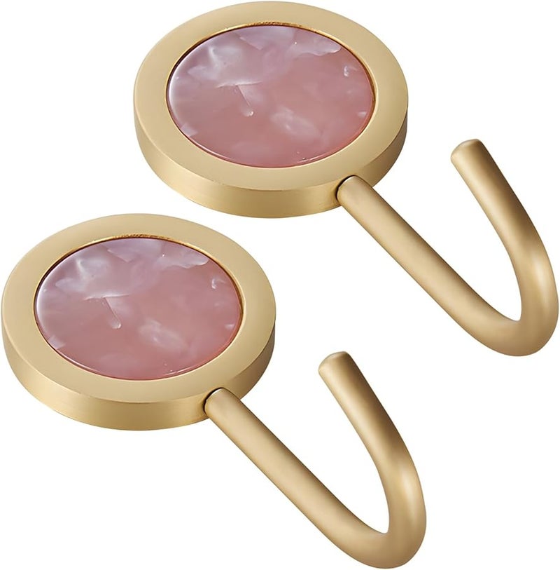 2 Pcs Brass Wall Hooks No Damage No Drilling For Bathroom Office Bedroom - Image 2