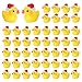 Tindobewan 50 PCS Tiny Ducks Mini Resin Ducks Miniature Christmas Hat Duck Figures Ornament for Xmas Craft Dollhouse Slime Home DecorationsYellow - Image 2