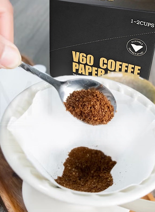 100 قطعة فلتر ورق القهوة V60 الحجم 02 أبيض - Image 4