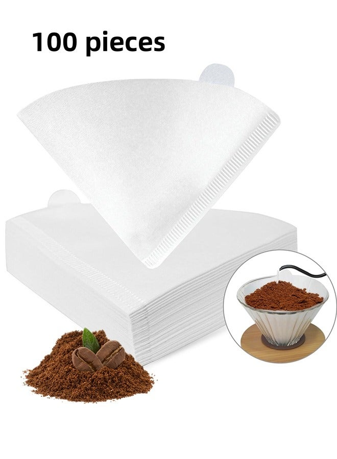 100 قطعة فلتر ورق القهوة V60 الحجم 02 أبيض - Image 1