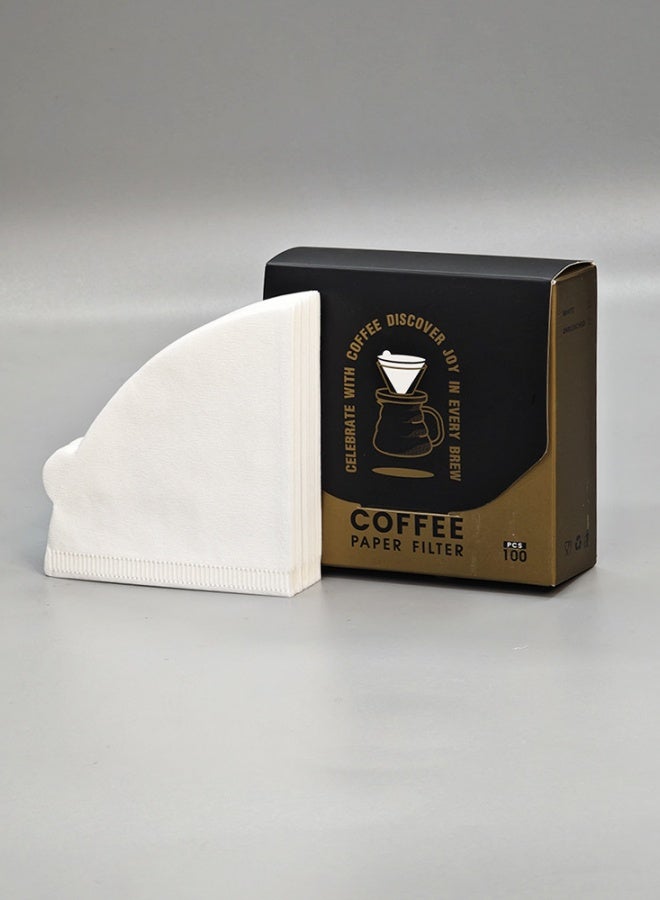 100 قطعة فلتر ورق القهوة V60 الحجم 02 أبيض - Image 5