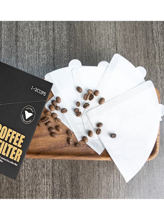 100 قطعة فلتر ورق القهوة V60 الحجم 02 أبيض - Image 3