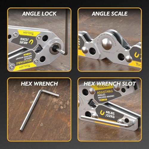 TOOLIOM Adjustable Angle 20°-200° Welding Magnets,Magnetic Pull Force 48 LBs Welding Holder Welding Accessories - Image 5