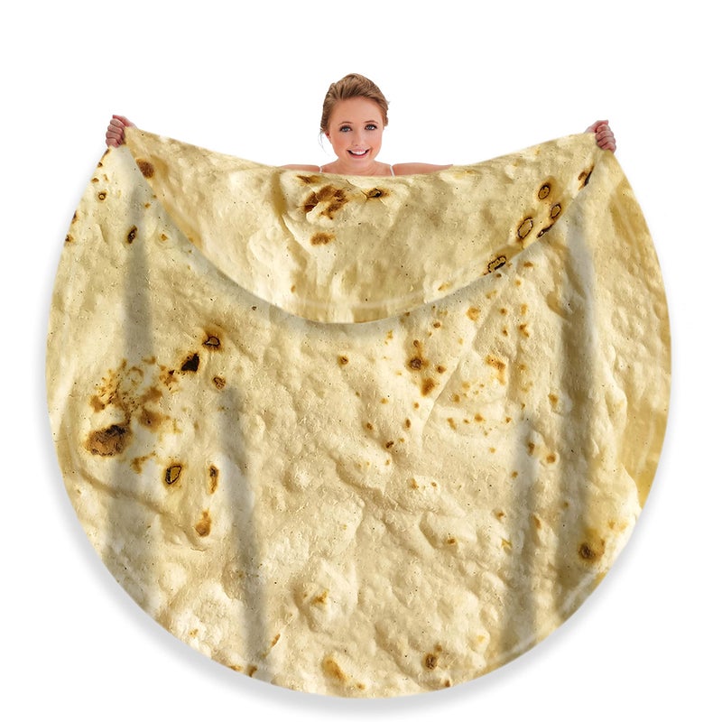 Moonysweet Tortilla Blanket for Adults  Kids  Double Sided Funny Realistic Throw Blanket 71 Inches