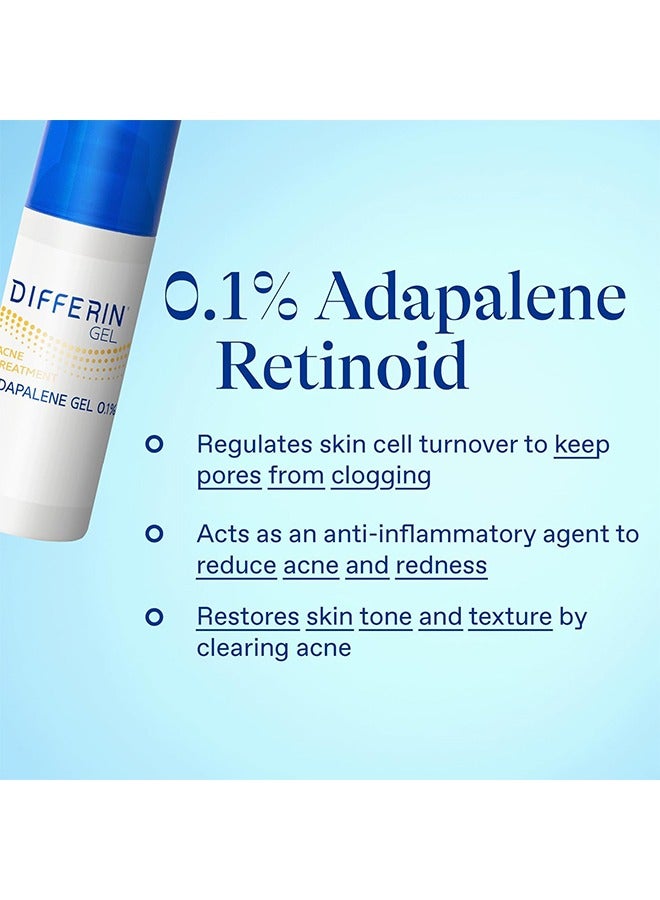 Differin Acne Treatment Gel, 90 Day Supply, Retinoid Treatment for Face with 0.1% Adapalene, Gentle Skin Care for Acne Prone Sensitive Skin, 45g Pump - Image 3