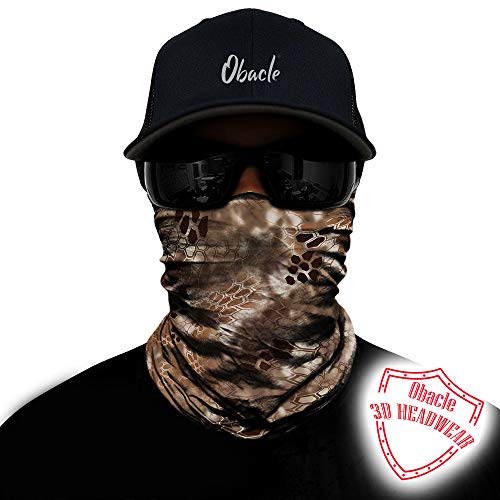 Obacle Face Mask for Sun Dust Wind Protection Breathable Seamless Face Mask Headband Bandana for Men Women Thin Neck Gaiter for Motorcycle Fishing Hunting Outdoor Sport (Python Skin Light Brown) - Image 2
