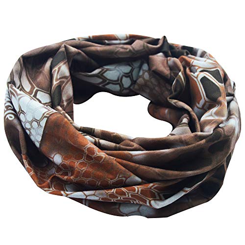 Obacle Face Mask for Sun Dust Wind Protection Breathable Seamless Face Mask Headband Bandana for Men Women Thin Neck Gaiter for Motorcycle Fishing Hunting Outdoor Sport (Python Skin Light Brown) - Image 4