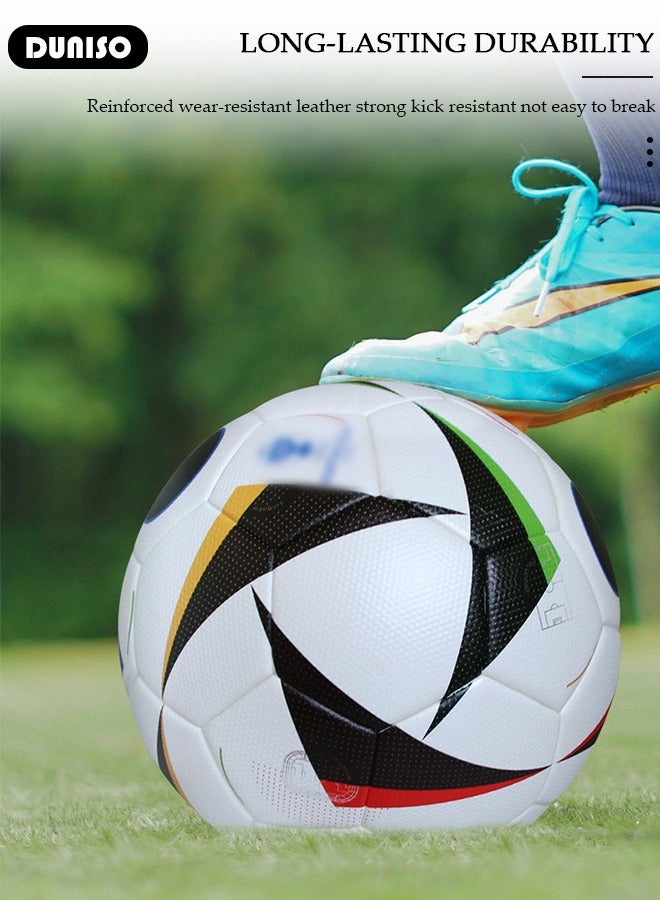 DUNISO Soccer Ball Size 5 High Quality Football For Training Playing Waterproof And Wear Resistant Football for Official Matches With Air Pump Net Bag And Ball Needles Indoor Outdoor Game Soccer Ball - Image 5