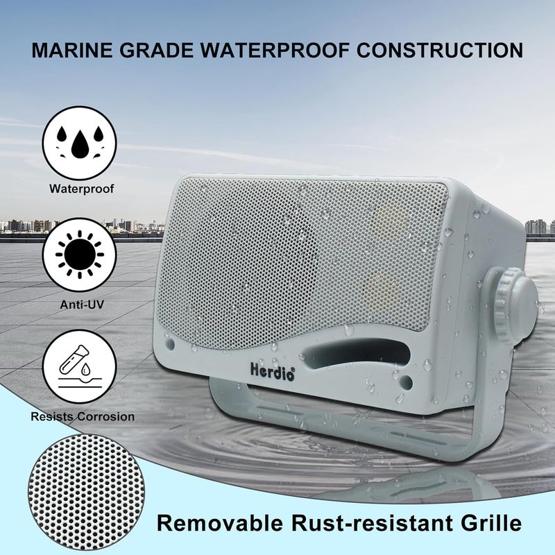 Herdio 3.5 Inch Outdoor Speaker White - Image 4