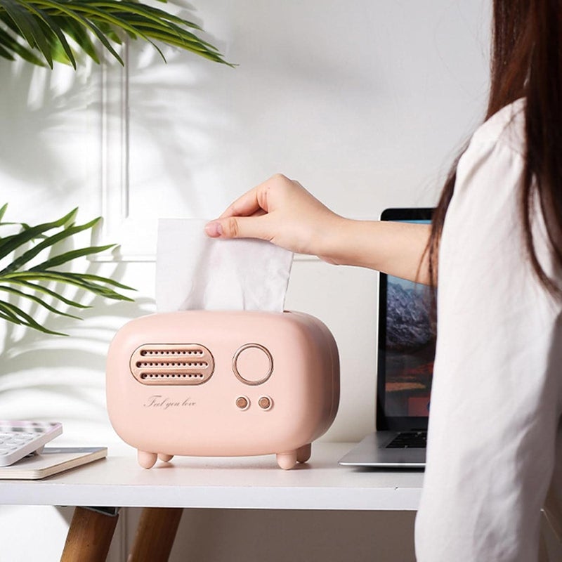 klarakoRadio Tissue Box Napkin Storage Box Removable Paper Dispenser Napkin Holder for Office Decorative klarakoPink - Image 4