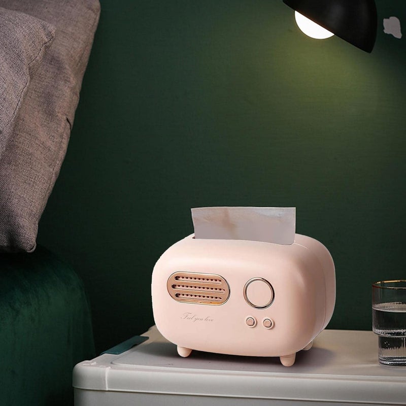 klarakoRadio Tissue Box Napkin Storage Box Removable Paper Dispenser Napkin Holder for Office Decorative klarakoPink - Image 2