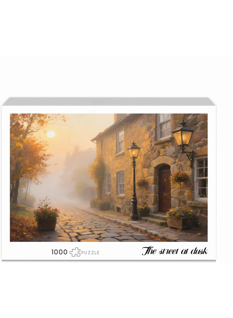 1000 pieces of street themed puzzle and puzzle toys for both adults and children at dusk - Image 2