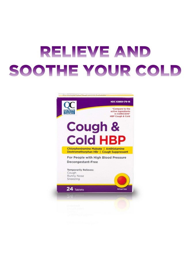 Quality Choice Quality Choice HBP Decongestant Free, Cough and Cold Medicine, High Blood Pressure Cold Relief, Acetaminophen, Gluten, & Sugar Free Tablets for Runny Nose, Cough, and Sneezing, 24ct - Pack of 3 - Image 4