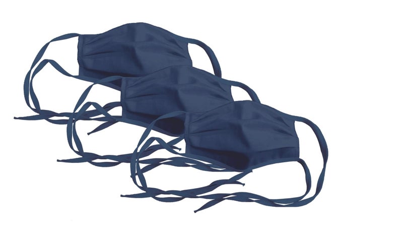 City Scene Adjustable Cotton Blend Face Cover 3-Pack, Blue Twill, 65% Poly Blend - Assorted Blue, 5 in x 4.5 in x 0.5 in (226673) - Image 3