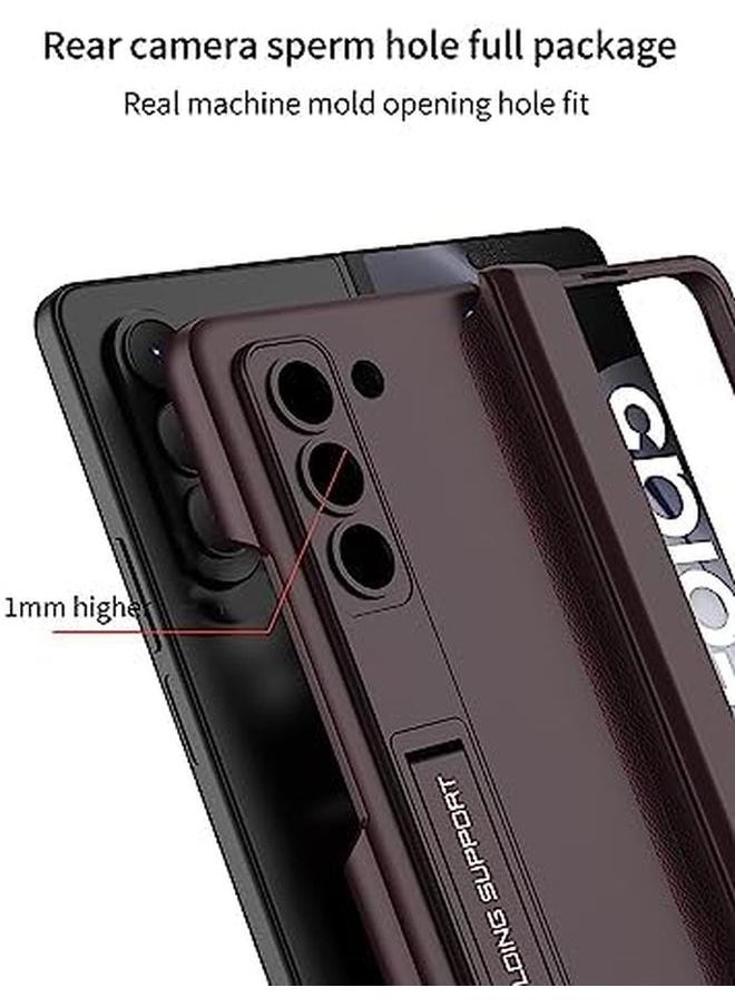 erorex - Compatible For Samsung Galaxy Z Fold 5 Case Hinge Coverage Protective Case With Built In Kickstand Pc Magnetic All Inclusive Shockproof Cover For Samsung Galaxy Z Fold 5 5G 2023 Gold - Image 1