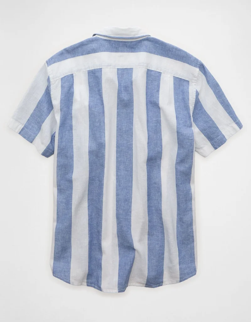 American Eagle  AE Standard Fit Linen-Blend Button-Up Shirt for Men | Best Price UAE