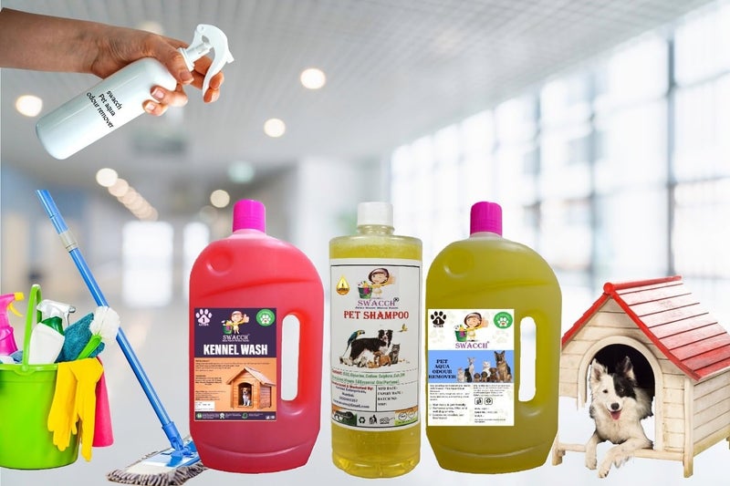 swacch Kennel Wash (Rose) + Pet Shampoo (Lemon) I Pet Aqua Odour Remover (Lemon) 1 Litre Combo Pack of 3 Economical Pack I Dog and Cat Friendly - Image 2