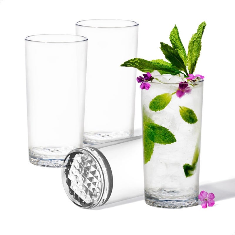 TOSSWARE Reserve 14oz Highball Dishwasher Safe, Heat Resistant, Unbreakable and Crystal Clear Tritan Plastic Tall Cocktail Glasses, Set of 24 - Image 1