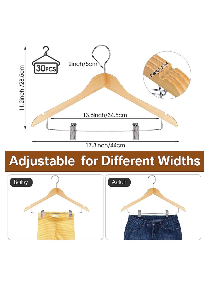 AXENTURE 15 PACK HIGH GRADE WOODEN PANTS AND SKIRT HANGER WITH CLIP - Image 4