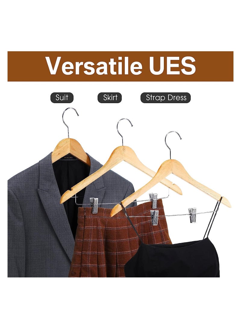 AXENTURE 15 PACK HIGH GRADE WOODEN PANTS AND SKIRT HANGER WITH CLIP - Image 5