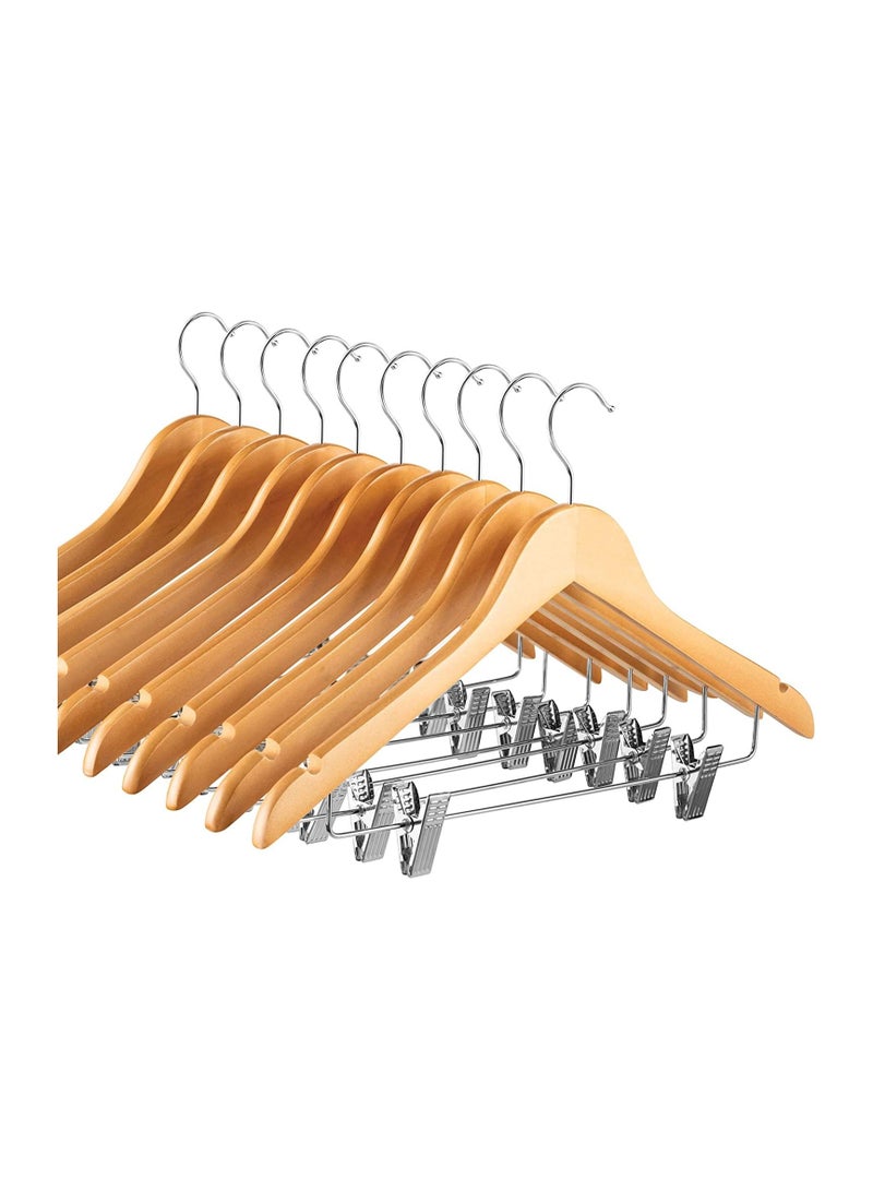 AXENTURE 15 PACK HIGH GRADE WOODEN PANTS AND SKIRT HANGER WITH CLIP - Image 2