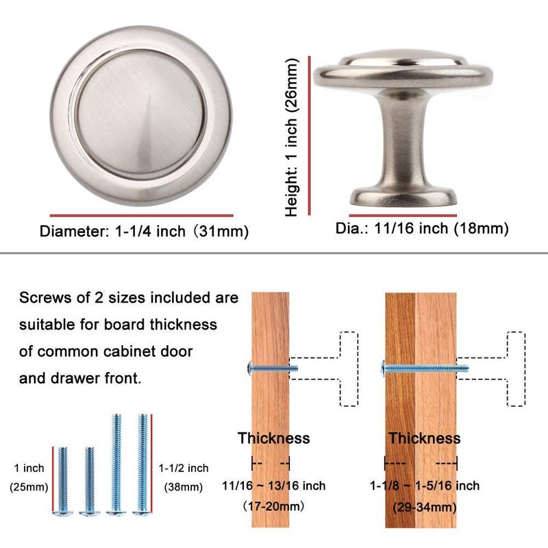 KOOFIZO Round Cabinet Knobs Oil Rubbed Bronze Cabinet Pulls, Dia. 1-1/4 Inch, 10 Pack Bronze Drawer Knobs for Kitchen Cabinets 1960 Drawers Dresser Cupboard Bedroom Bathroom - Image 2