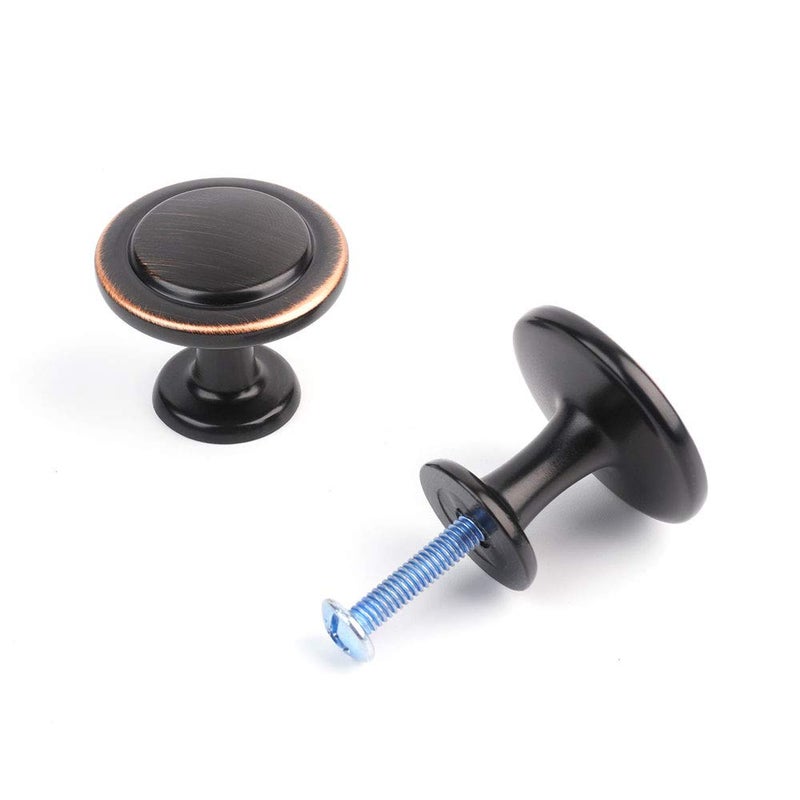 KOOFIZO Round Cabinet Knobs Oil Rubbed Bronze Cabinet Pulls, Dia. 1-1/4 Inch, 10 Pack Bronze Drawer Knobs for Kitchen Cabinets 1960 Drawers Dresser Cupboard Bedroom Bathroom - Image 4