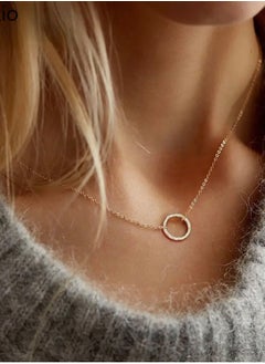 +1HEROLABS Custom Initial Nameplate Pendant Stainless Steel Gold Circle Pendant for Women  - Image 2