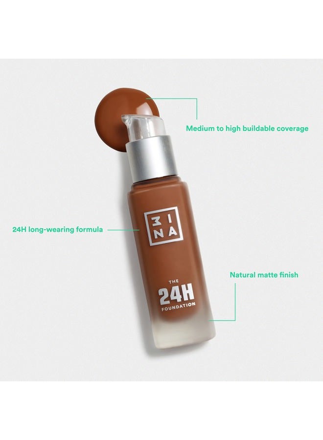 3INA The 24H Foundation 615-24H Long-Wearing Formula - Medium To High Buildable Coverage - Smooth Matte Finish - Expanded Shade Selection - Waterproof, Cruelty Free, Vegan Makeup - 1.01 Oz - Image 3