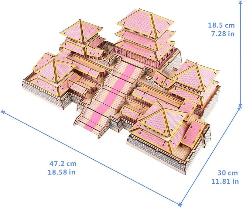 مجموعة نموذج منزل صيني خشبي للتركيب الذاتي، لعبة بناء تعليمية للأطفال، زينة للمنزل - Image 5