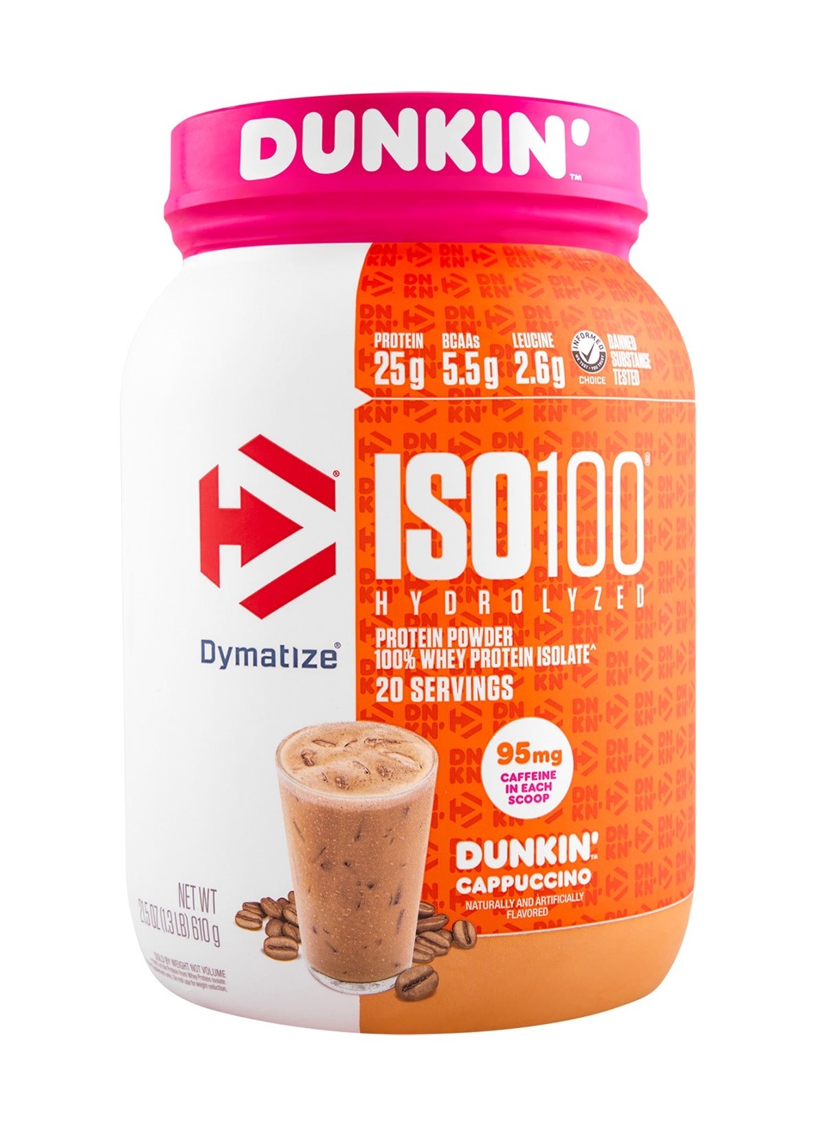 Iso100 Whey Protein Isolate 20 Servings Dunkin Cappuccino