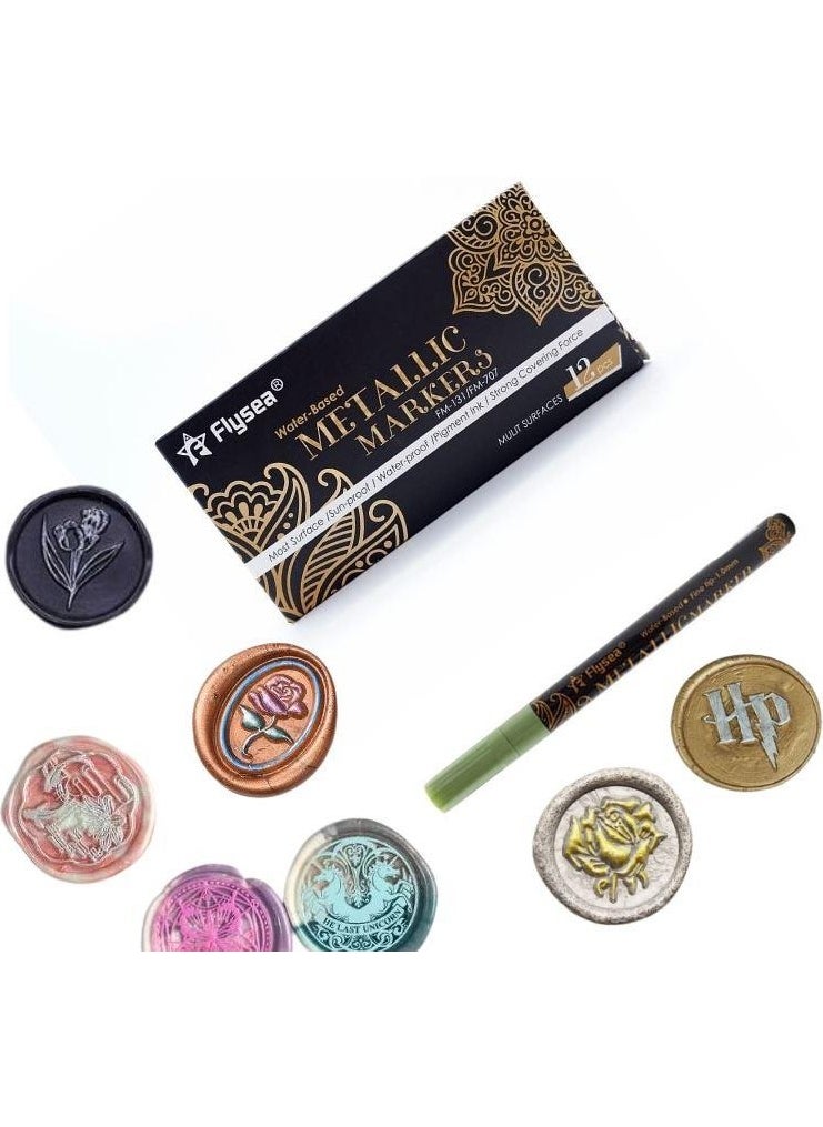Profisher - Sealing Wax Contour Touch Up Paint Pen Metallic 12 Color Options Green Light - Image 1
